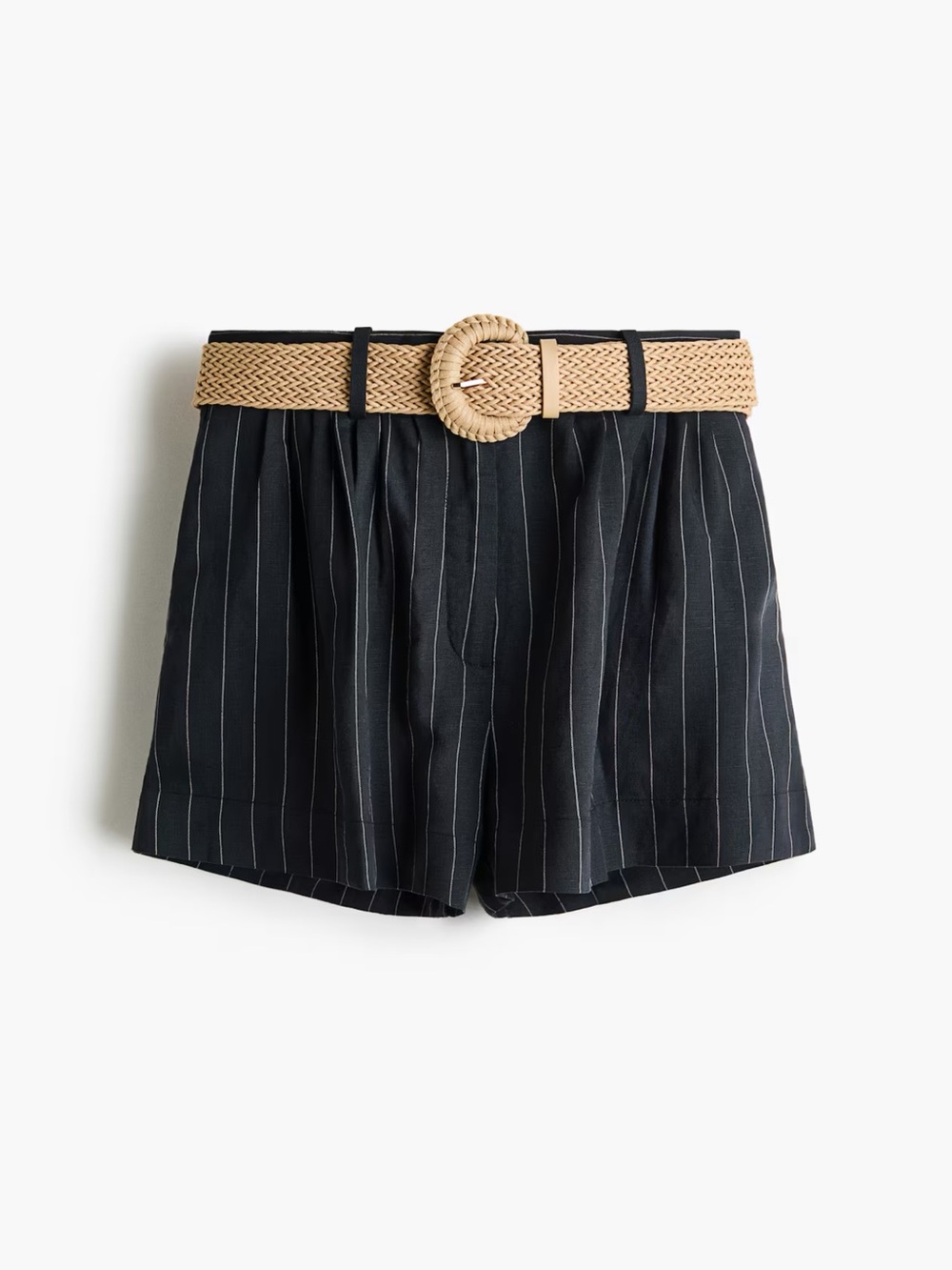 Women’s Navy Pinstripe Tailored Shorts